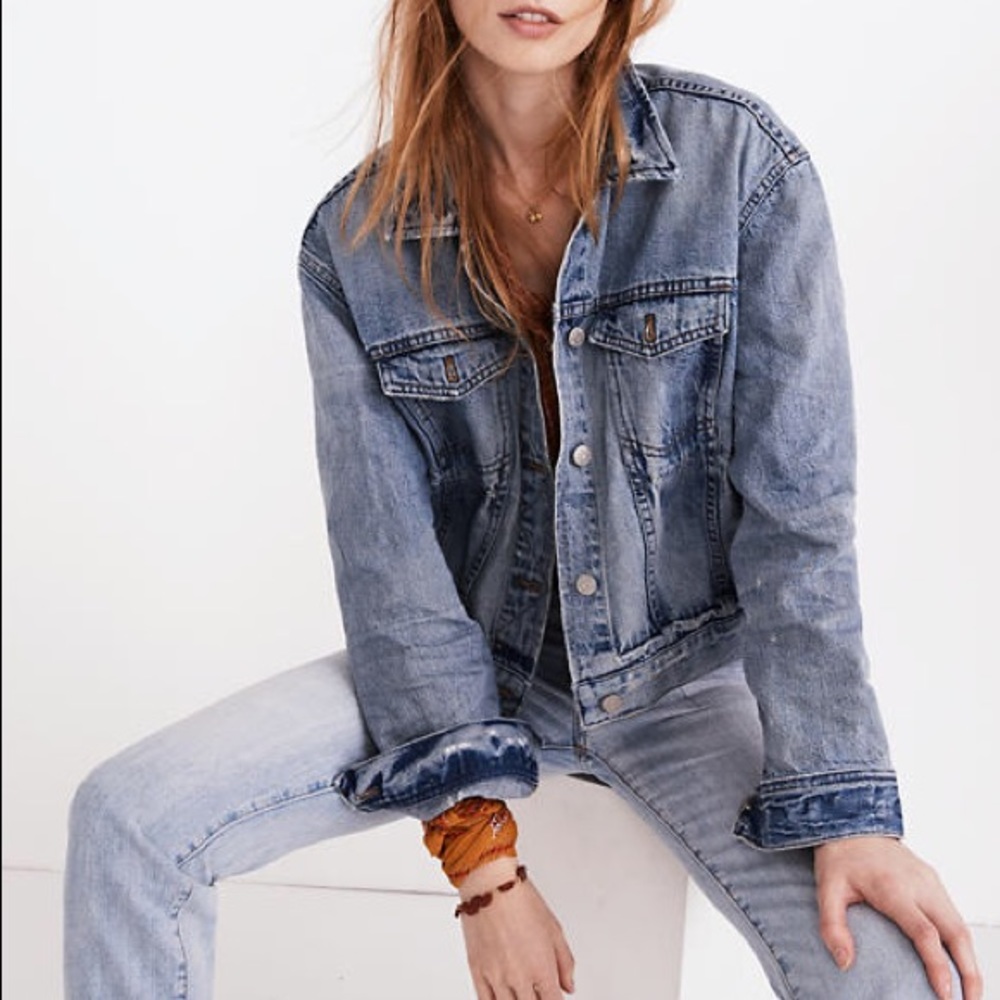 Madewell • Boxy Crop Jean Jacket in Woodcourt Wash